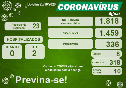 Novo Coronavírus. Região já recuperou 10.806 pacientes 2 C AGUAI 7