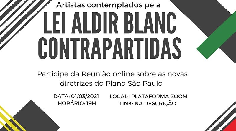 Cultura convida contemplados pela Aldir Blanc para reunião online