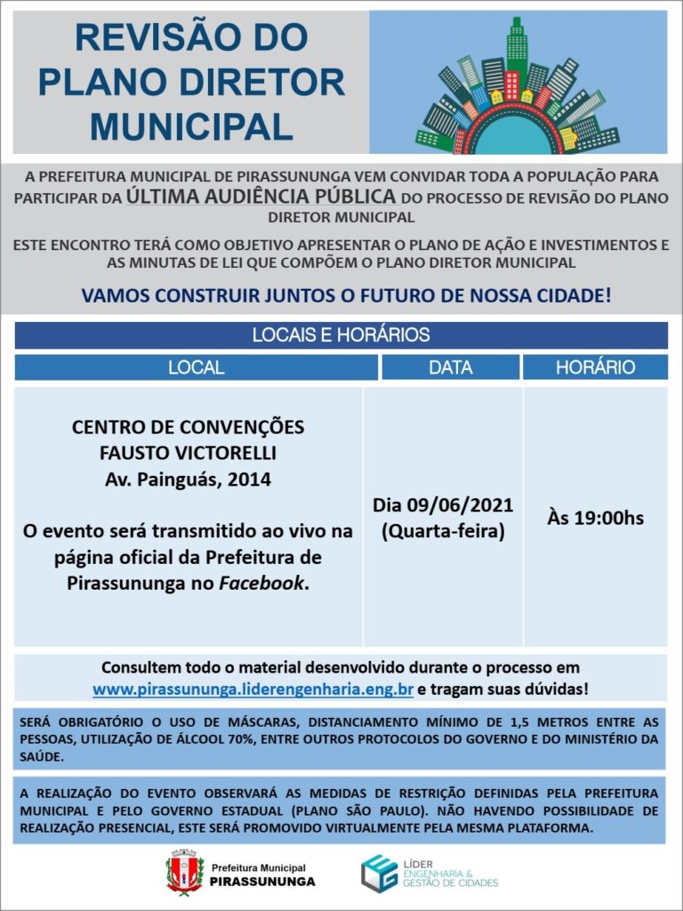 Última audiência pública para Revisão do Plano Diretor será nesta semana 2 PLANO DIRETOR