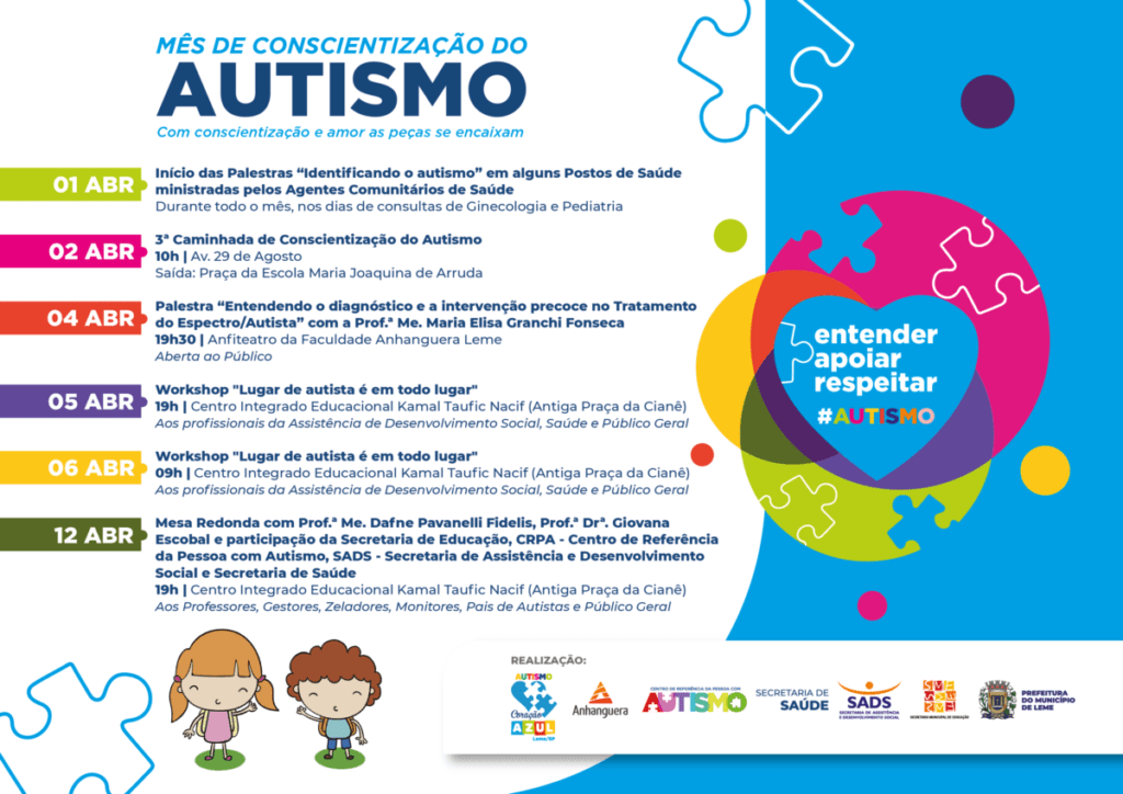 Abril Azul Mês de Conscientização do Autismo