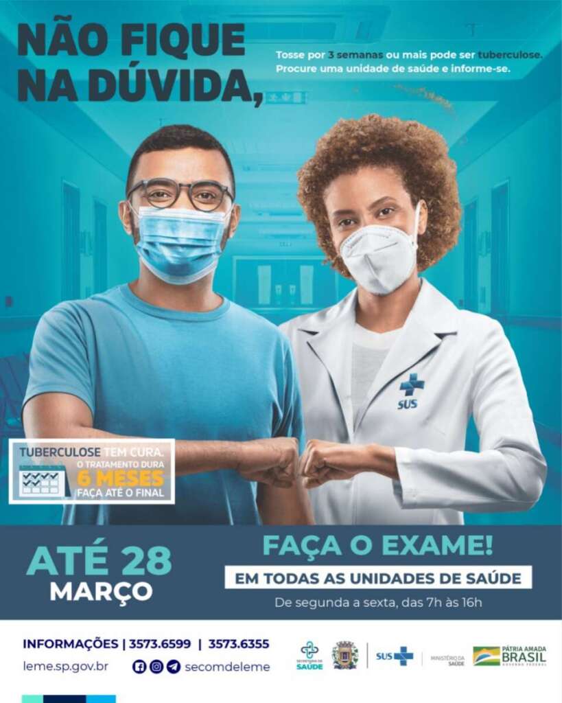 Campanha contra a Tuberculose vai ate o dia 28 de marco