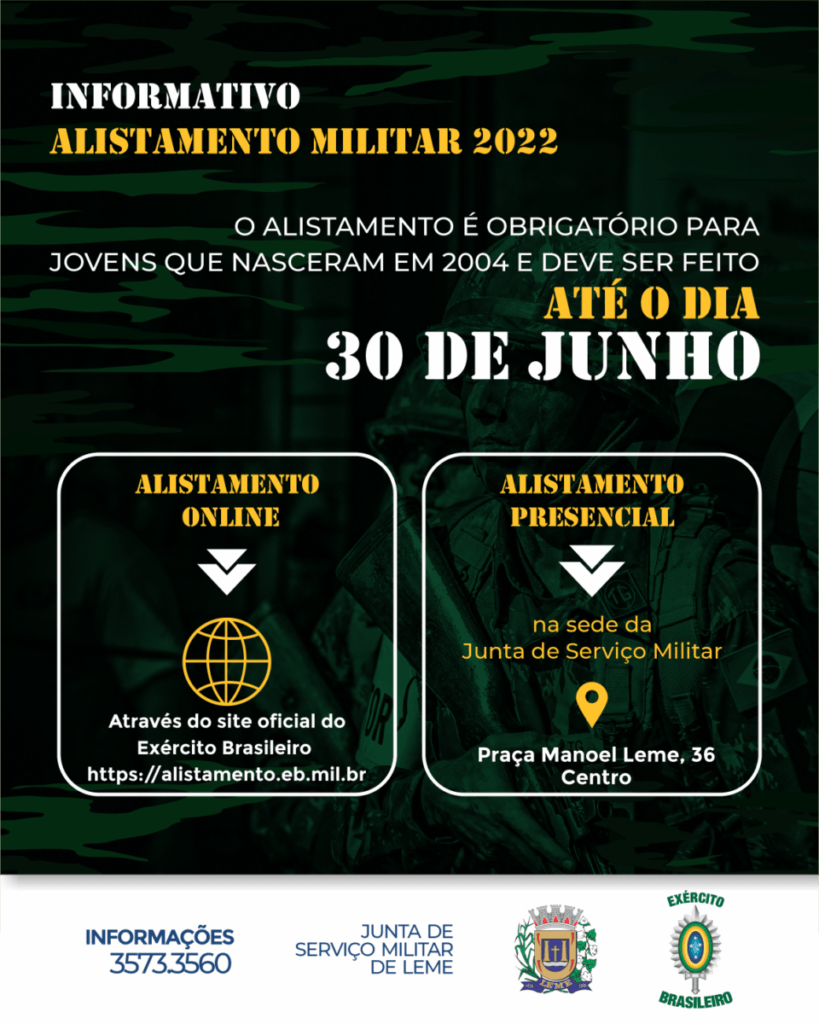 Junta de Servico Militar informa sobre alistamento 2022 1 1