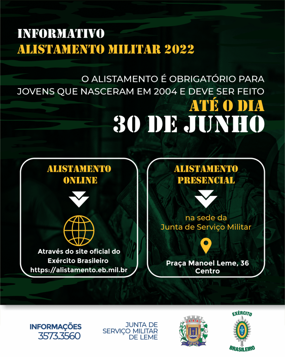 Junta de Servico Militar informa sobre alistamento 2022 1