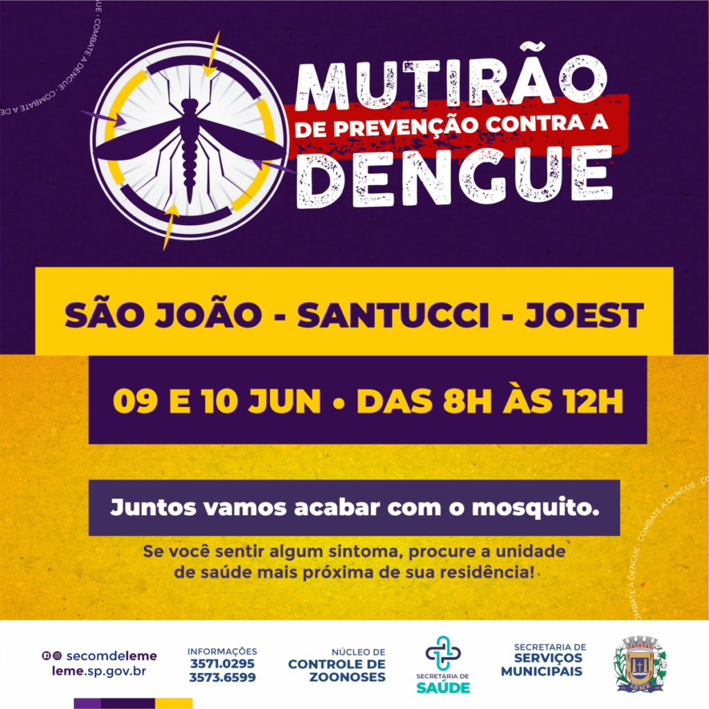 Mutirao contra o Aedes aegypti nos SAO JOAO SANTUCCI E JOEST 09 E 10 DE JUNHO