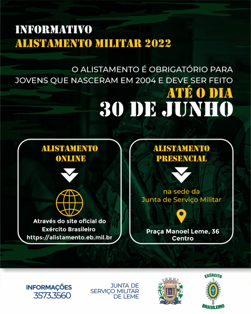 Prazo para alistamento 2022 vai até o dia 30 dia de junho 2 Prazo para alistamento 2022 vai ate o dia 30 de junho