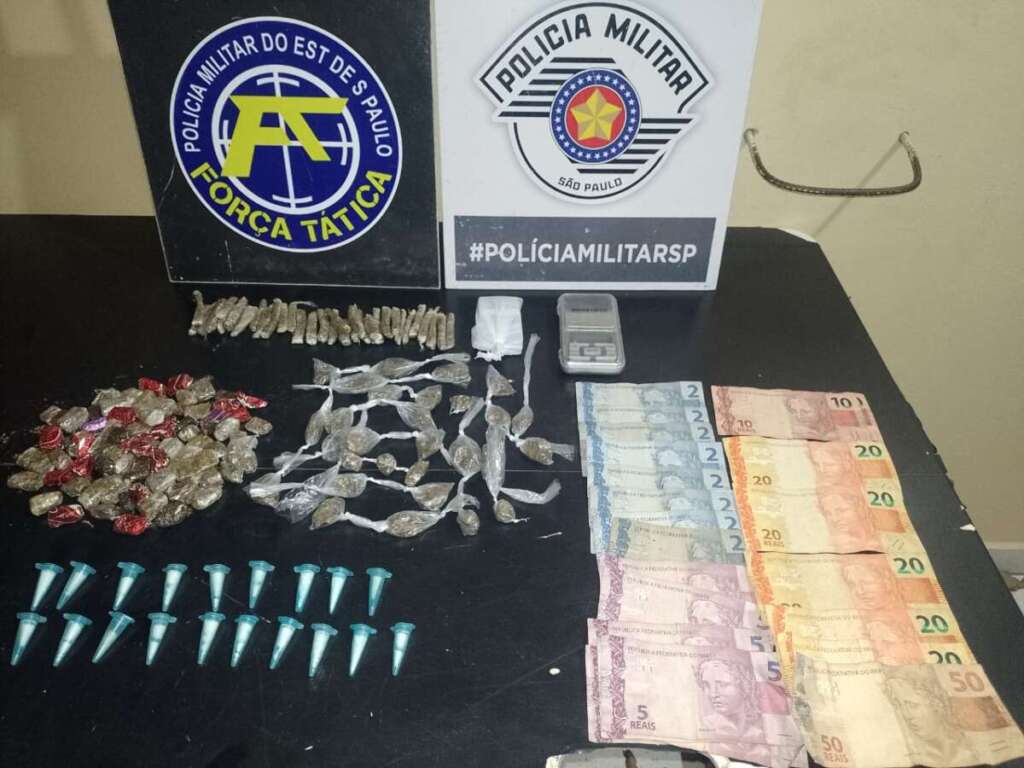 Homem é preso durante madrugada pela Força Tática da PM de Leme 2 Leme Droga 4