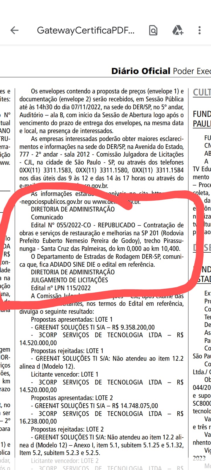 Estado cancela licitação da reforma da SP - 201 em Pirassununga 2 Diario do Estado