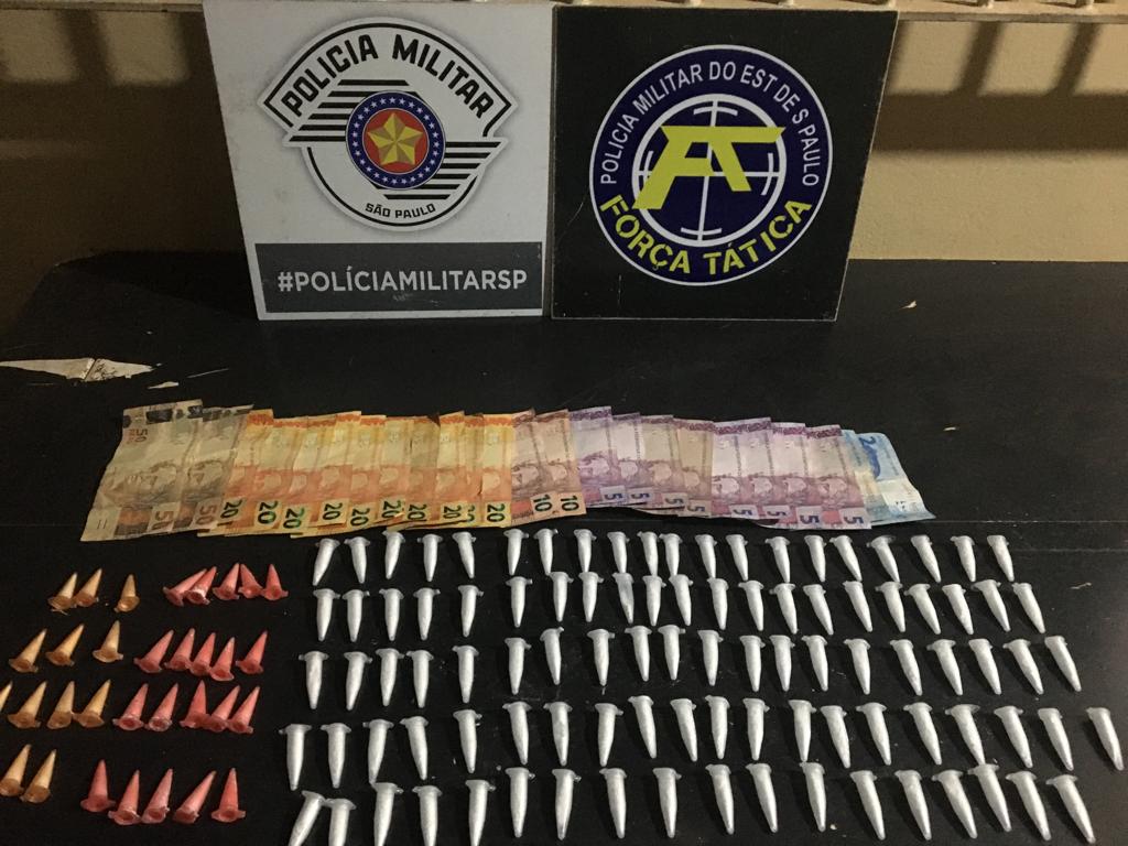 Força Tática da PM de Leme prende dois por tráfico de drogas 1 Droga Tatico Leme