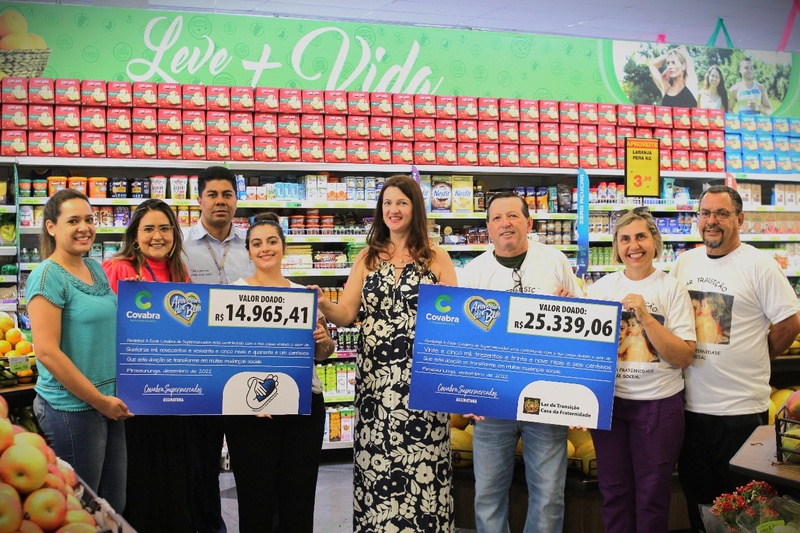 Covabra Supermercados doa R＄ 40,3 mil para instituições de Pirassununga