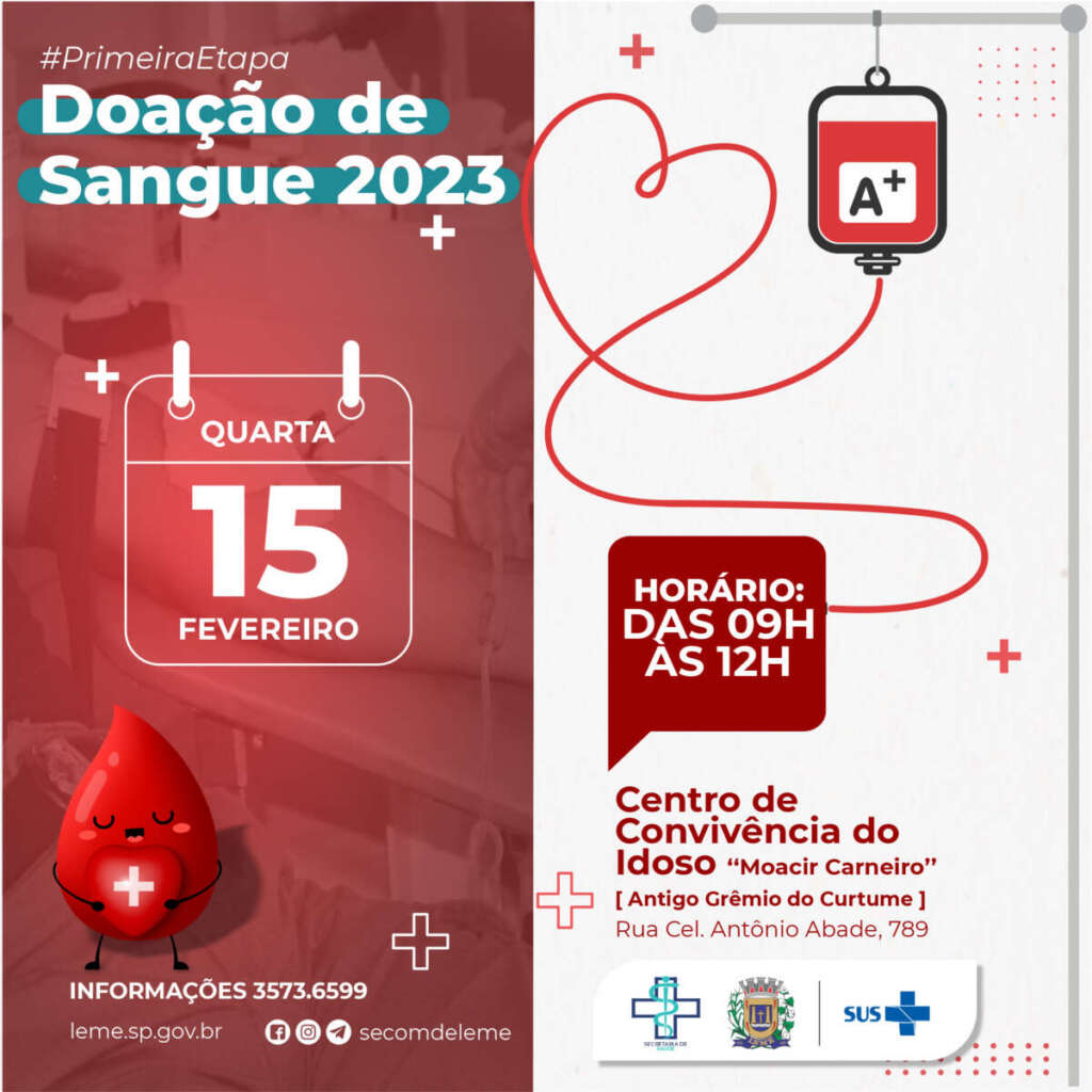 Primeira etapa do calendário de doação de sangue acontece dia 15 2 Primeira Etapa Doacao de Sangue 1