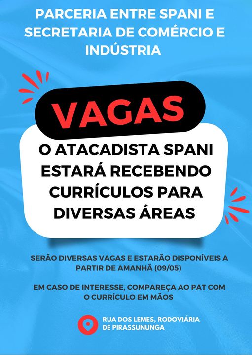 vagas de emprego em pirassununga atacadao spani