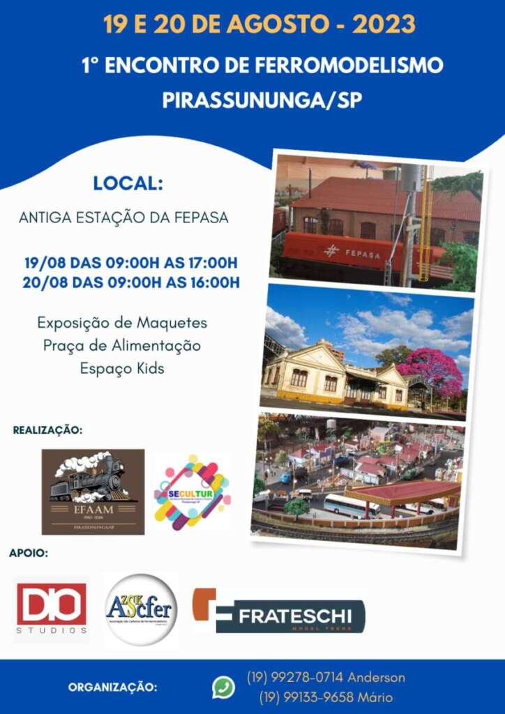 Pirassununga sediará nos dias 19 e 20 de agosto, o 1º Encontro de Ferromodelismo 4 22502db7 7ad6 4faf bb32 19097073e6ae