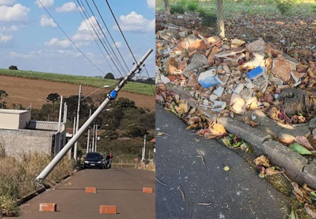 Homem faz reforma imóvel e joga entulha em calçada. Caminhão esbarra em poste quase vai a 'pique' 1 84071186 dcdc 4653 bf34 88555cc83f1c