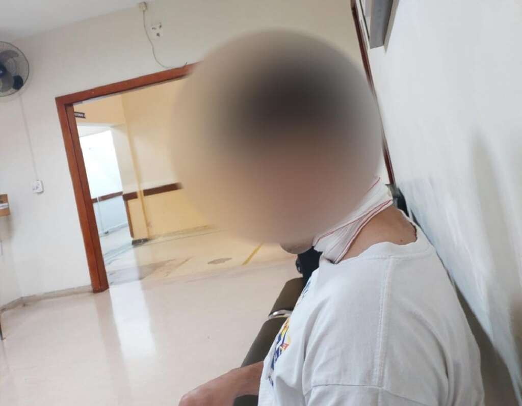 Um jovem por pouco não foi 'degolado' por cabo de Internet. Município não cumpre com Lei Municipal 11 ACIDENTE CABO DE ENERGIA 03 11 23 4
