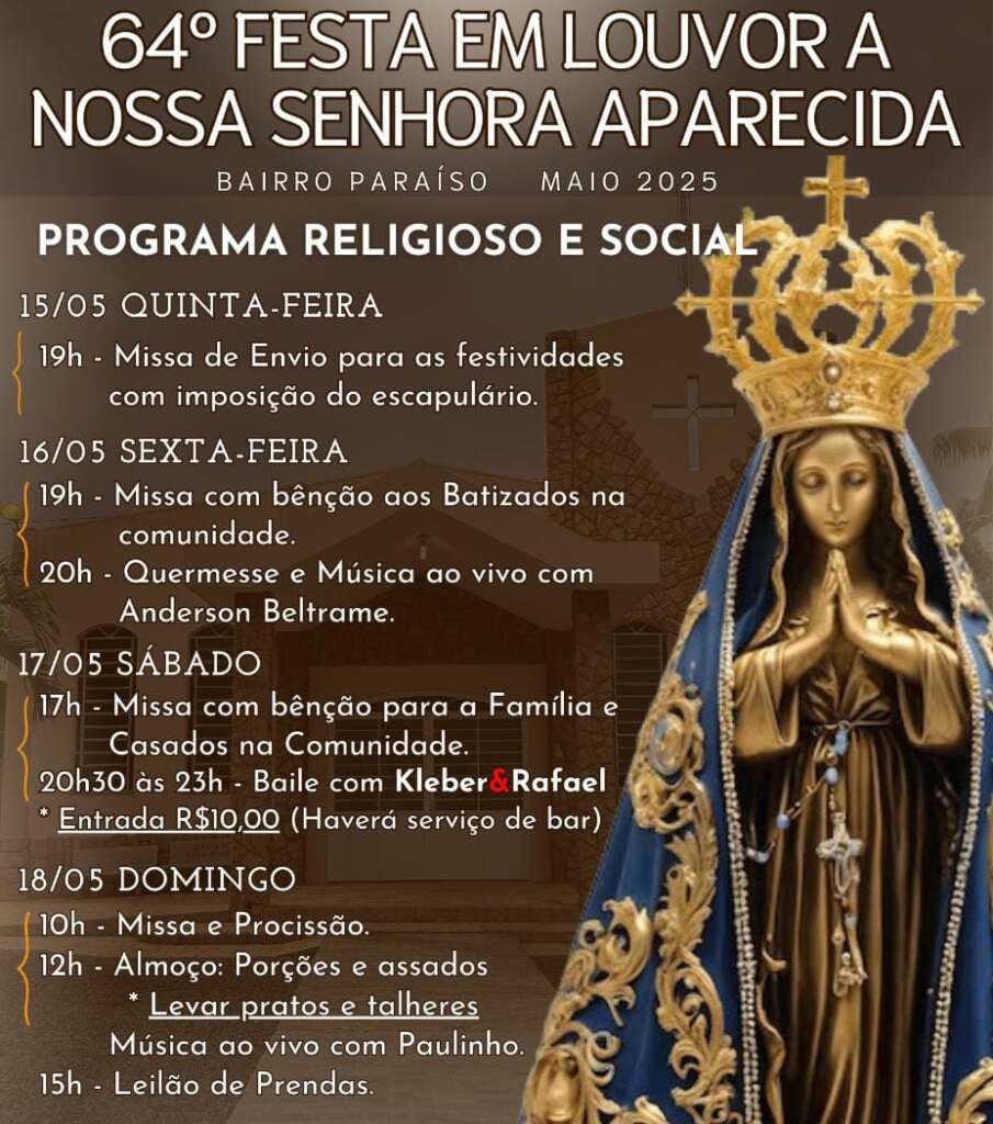 Comunidade de Nossa Senhora Aparecida do bairro do Paraíso/SC Conceição, trabalha para festividades no meio do mês 2 ad578a95 9638 4e40 a9de 2ffd9bd45c2a