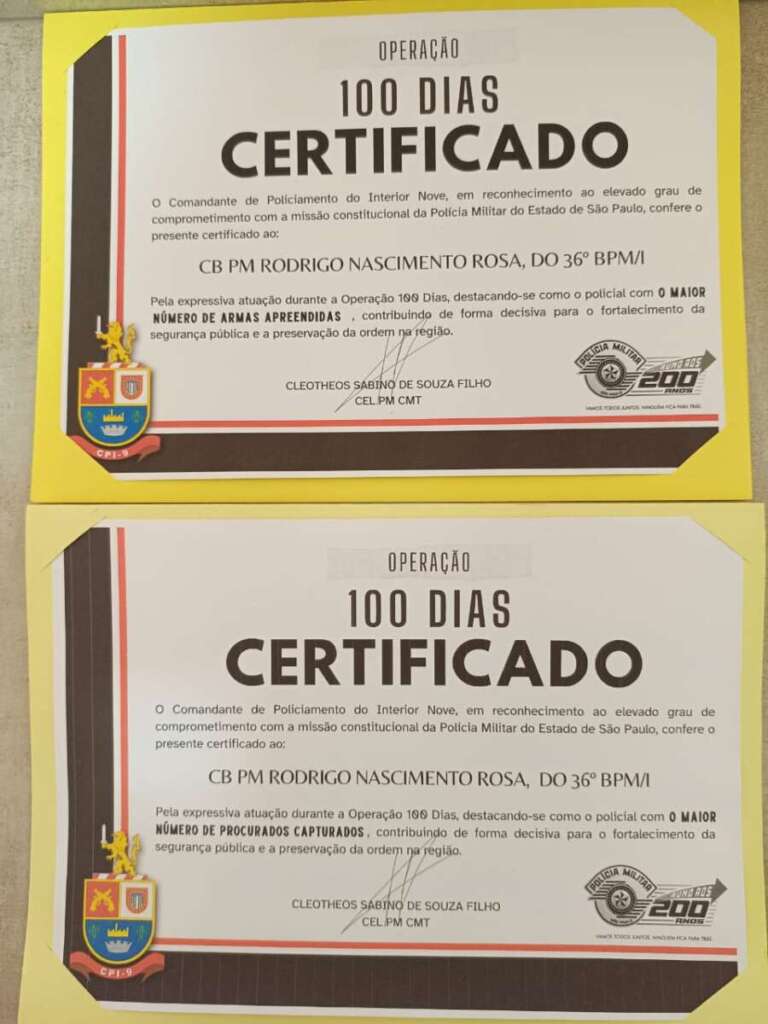 Cabo PM R. Nascimento recebe duas homenagens durante solenidade Operação Impacto 100 dias 4 95225a73 5691 436e 92ca c438079e80cb