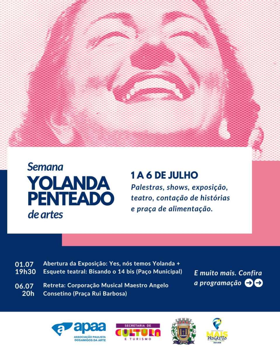 Semana Yolanda Penteado de Artes acontece de 1 a 6 de julho em Leme 1 Semana Yolanda Penteado