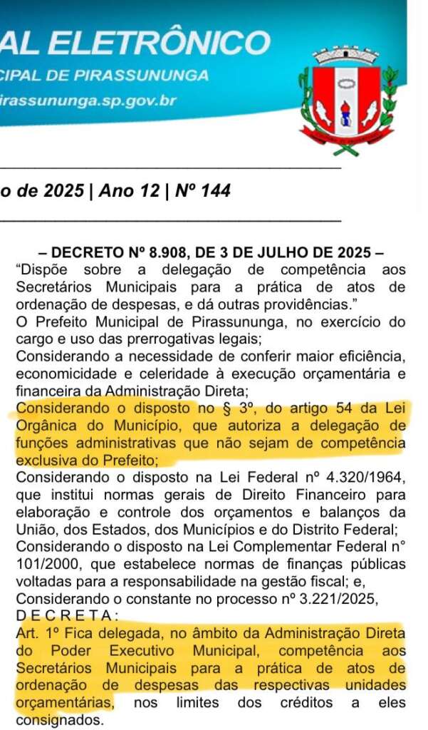 Prefeito Fernando Lubrechet publica Decreto que estaria em confronto com a Lei Orgânica Municipal 2 9199aa51 94e1 4c9a a0f5 9cc7aba10d2d