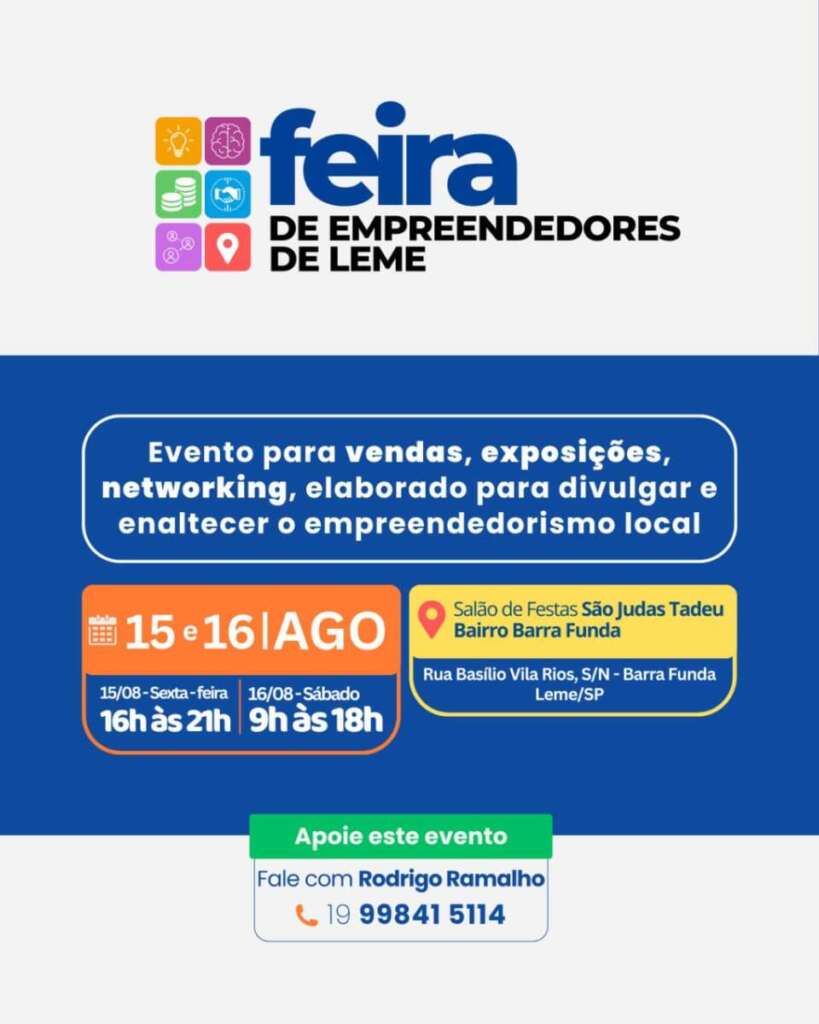 Leme. Feira de Empreendedores de Leme acontece neste final de semana 3 5216945d a71a 4cea 890e 13969eb9a11b