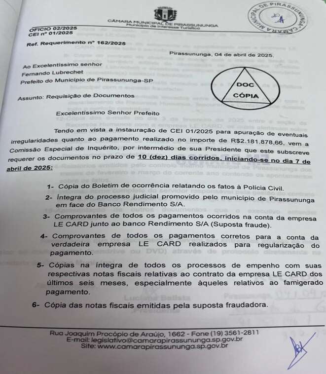 EXCLUSIVO. Veja na íntegra tudo o que foi relatado na CEI dos mais de R$ 2.100.000,00 3 image