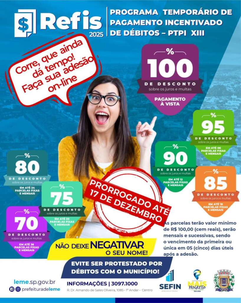 SECOM de Leme divulga as principais ações em andamento pelo município 7 PRORROGACAO PTPI XIII