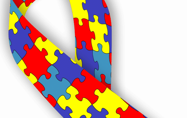 Fita da conscientizacao simbolo do autismo