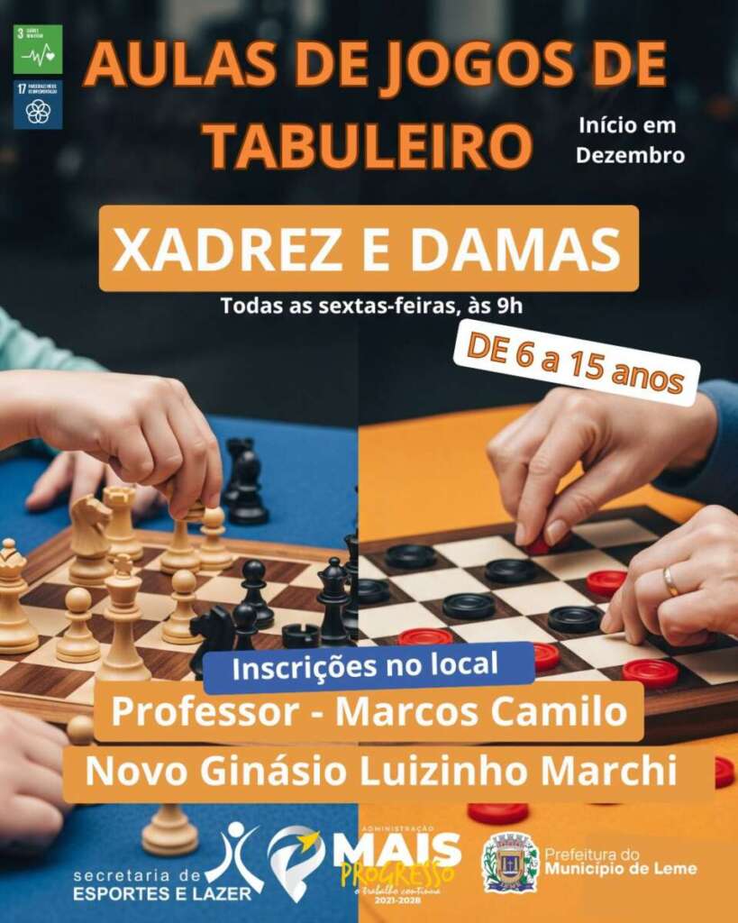 aulas de xadrez e damas
