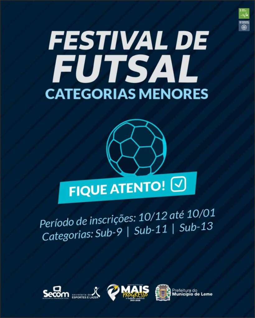 inscricao festival futsal criancas