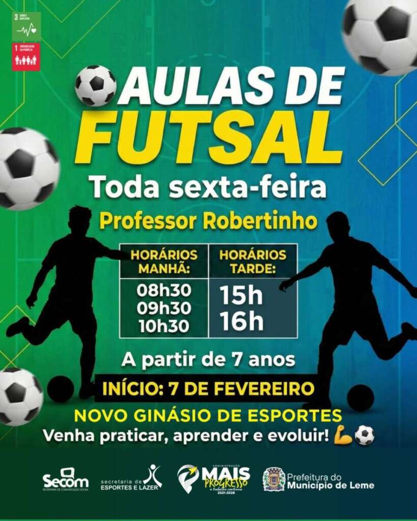 aulas de futsal no novo ginasio 1