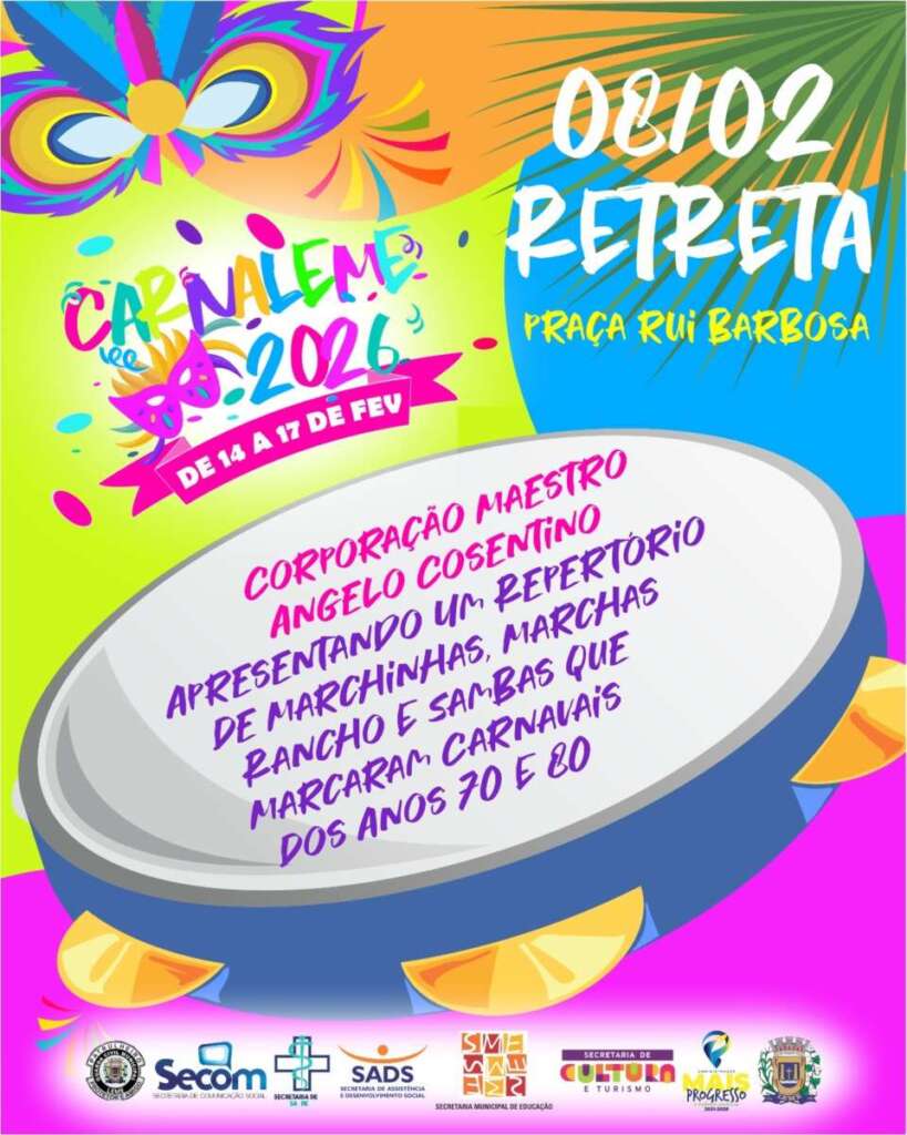 Carnaval em Leme. Prefeitura divulga balanço de ações e eventos para a comunidade 3 f9a962c1 1b2d 4f83 a6be 0bdbf0a0531d