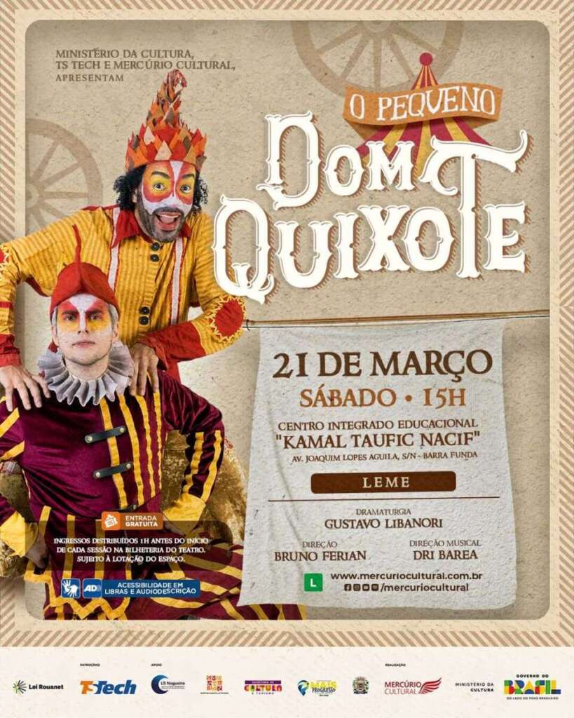 Espetaculo O Pequeno Dom Quixote chega a Leme com proposta cultural e educativa 1
