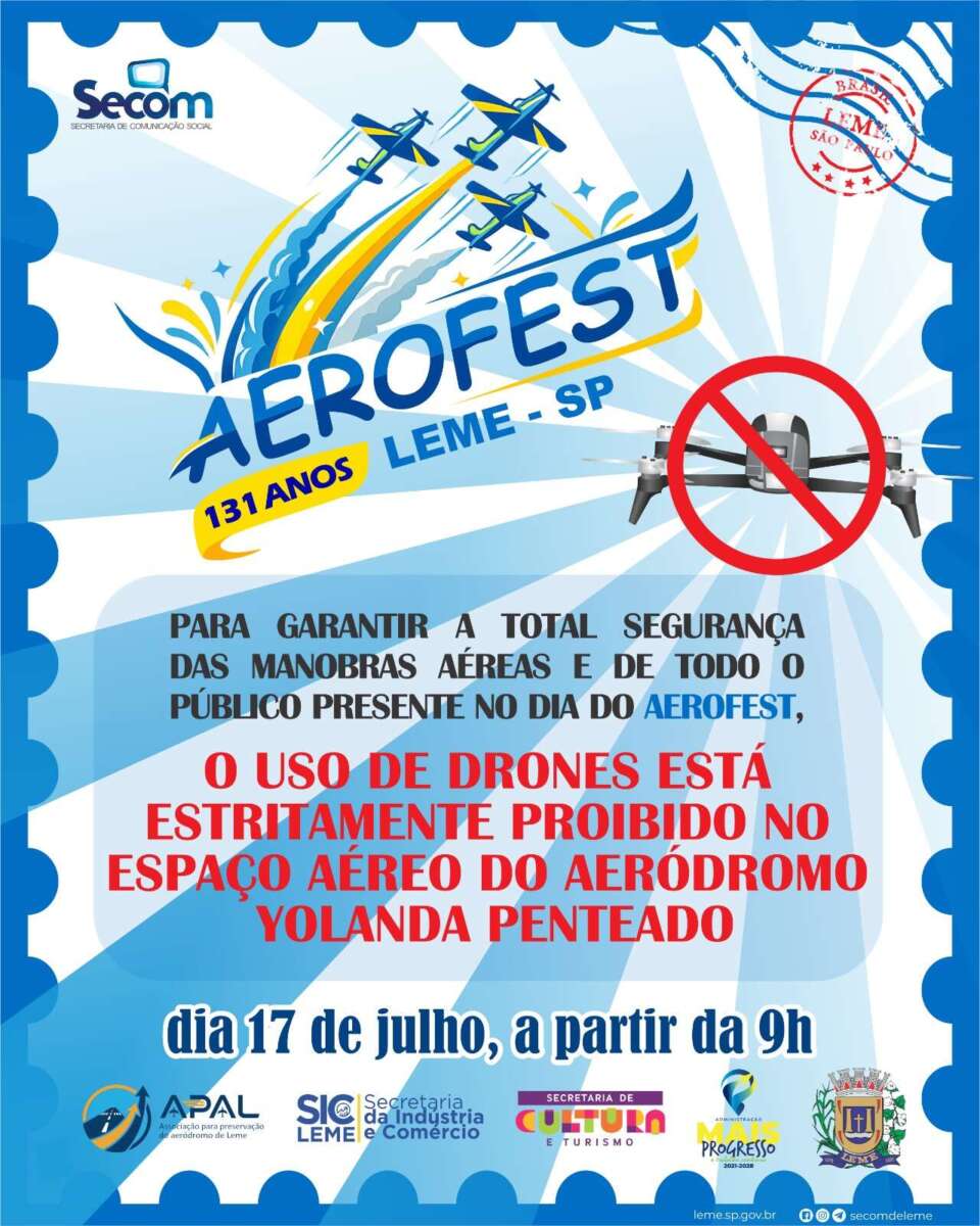 AeroFest 2026 - Prefeitura disponibilizará transporte gratuito para a população 1 Programacao Aerofest