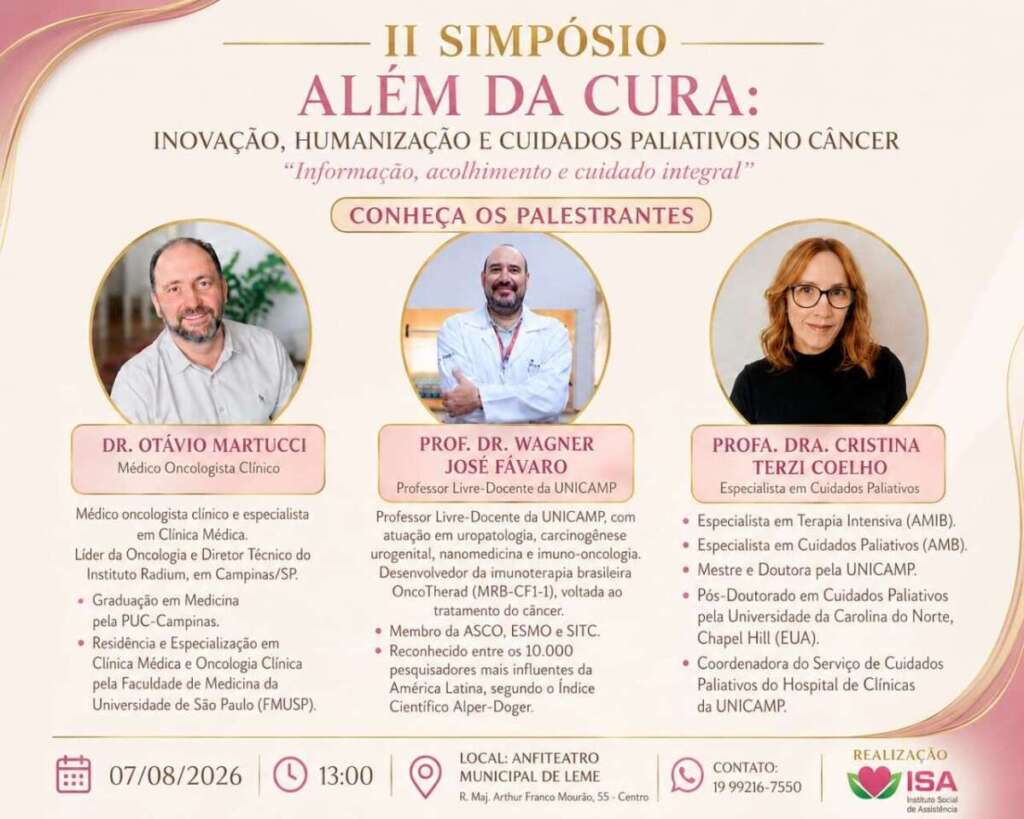 Leme. Gestão municipal celebra os 131 anos de Leme com cultura, saúde e inovação 2 II Simposio Alem da Cura Instituto ISA 280726 2