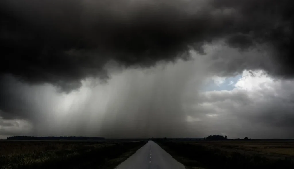 Ventos podem passar de 90 km/h com avanço de frente fria no Sul e Sudeste 1 frente fria estrada nebulosidade tempo carregado nuvens