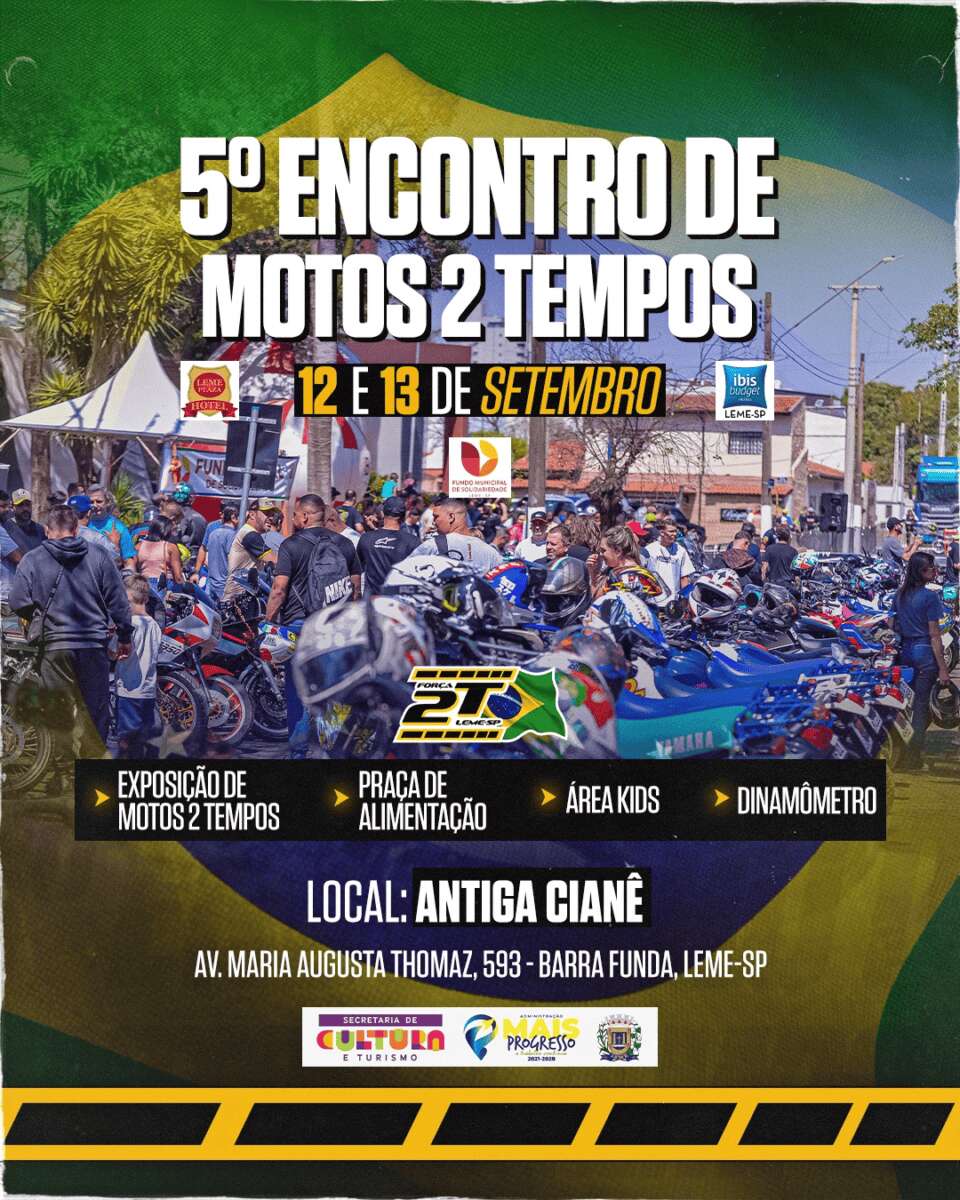 Leme recebe o 5º Encontro de Motos 2 Tempos nos dias 12 e 13 de setembro 1 Leme recebe o 5o Encontro de Motos 2 Tempos nos dias 12 e 13 de setembro
